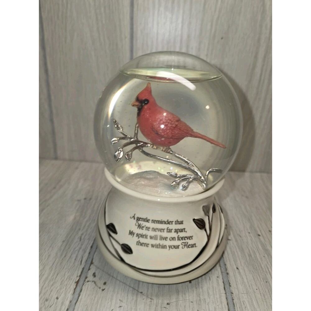 The Bradford Exchange Messenger from Heaven Memorial Cardinal Glitter Globe